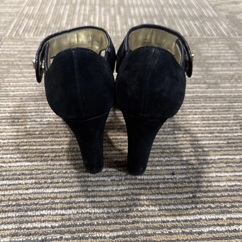 Coach Black Leather Tassel Peep toe High Heel Pumps Size 6.5 M - Picture 3 of 7